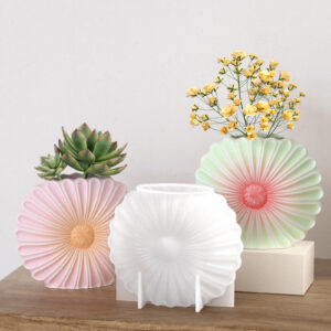 Sunflower Cement Vase Silicone Mold