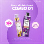 Shower with Refreshment Combo 01 (Ombre Perfumed Body Mist - Bali Trip + Lux Body Wash Black Orchid Scent & Juniper Oil)