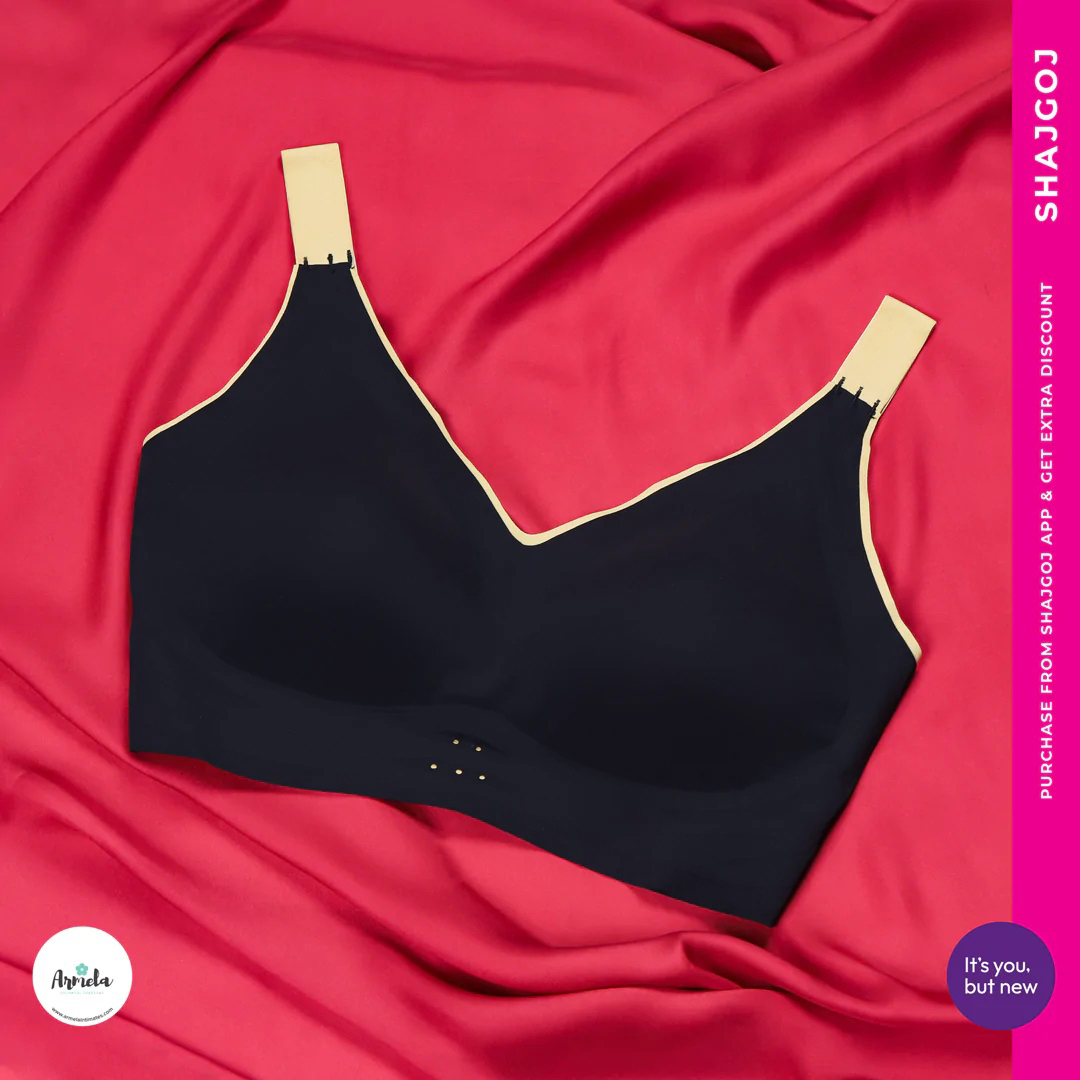 Black-1 Armela Plus Size Delightful Seamless Bra - Black - Image 1