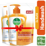 Dettol Handwash Re-Energize Refill Double Pack (170ml x 2) Liquid Soap Combo - Image 2