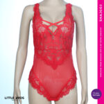 LBT Bold And Crisp Lacy Bodysuit - Red