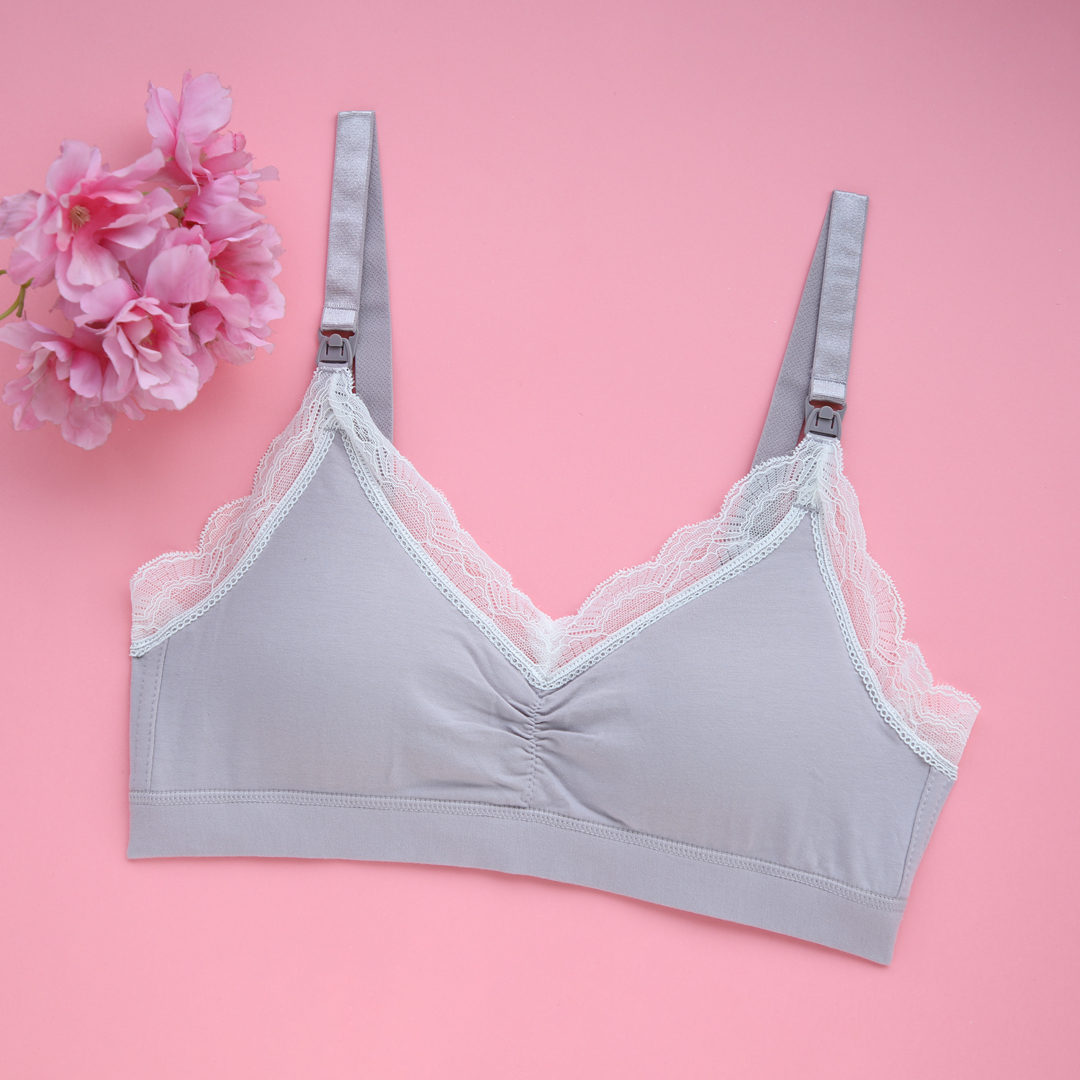Valene-Pure-Love-Maternity-Nursing-Bra-Silver-Gray-1 Valene Pure Love Maternity Nursing Bra-Silver Gray - Image 1