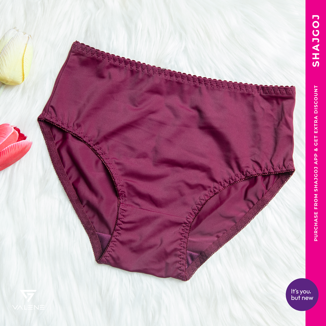 Valene-Rising-Butterfly-Full-Brief-Stretch-Panty-Maroon Valene Rising Butterfly Full Brief Stretch Panty Maroon - Image 1