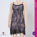 Valene Sensual Nightwear Set - Black & Light Pink