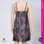 Valene Sensual Nightwear Set - Black & Light Pink - Image 2