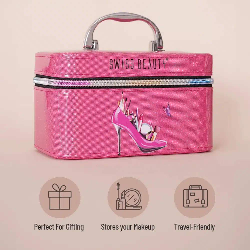 swiss-beauty-makeup-vanity-box-large Swiss Beauty Vanity Box - Pink (Medium) - Image 1