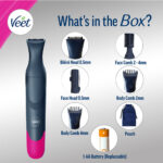 Veet Expert All-in-One Women's Trimmer Full Body, Bikini, Face & Eyebrow Grooming Trimmer Electric Shaver - Image 4